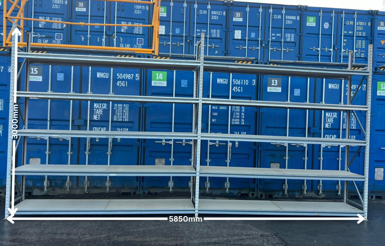 Used Apex Longspan Racking - 3000mm High - 600mm Deep - 5850mm Wide - 2 Joined Bays