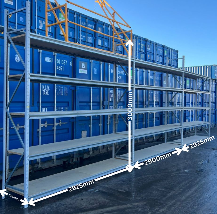 Used Apex Longspan Racking - 3000mm High - 600mm Deep - 8750mm Wide - 3 Joined Bays