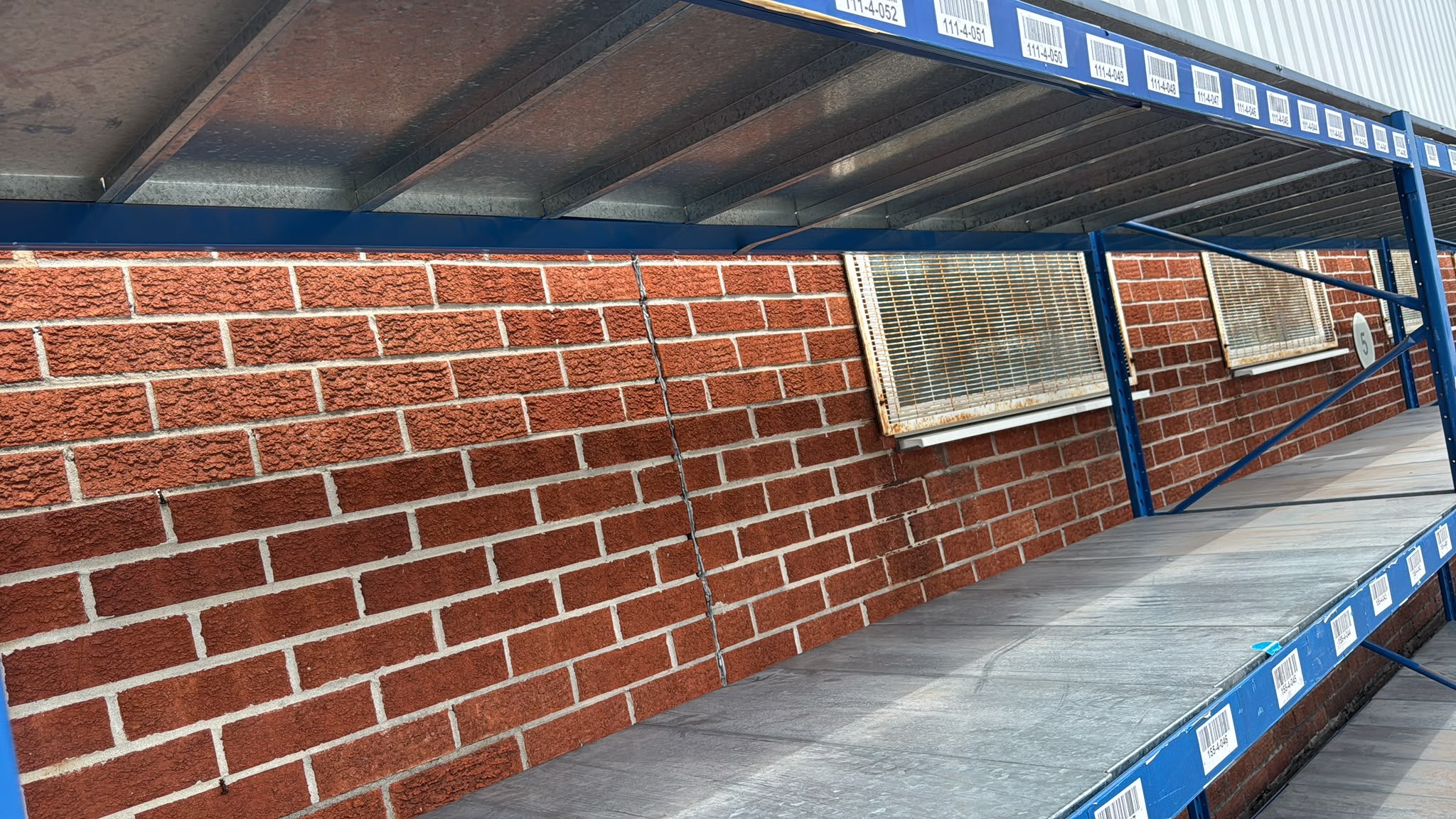 Used Longspan Shelving - 3 Joined Bays - 1900mm High - 3 Levels - Metal Drop in Panels