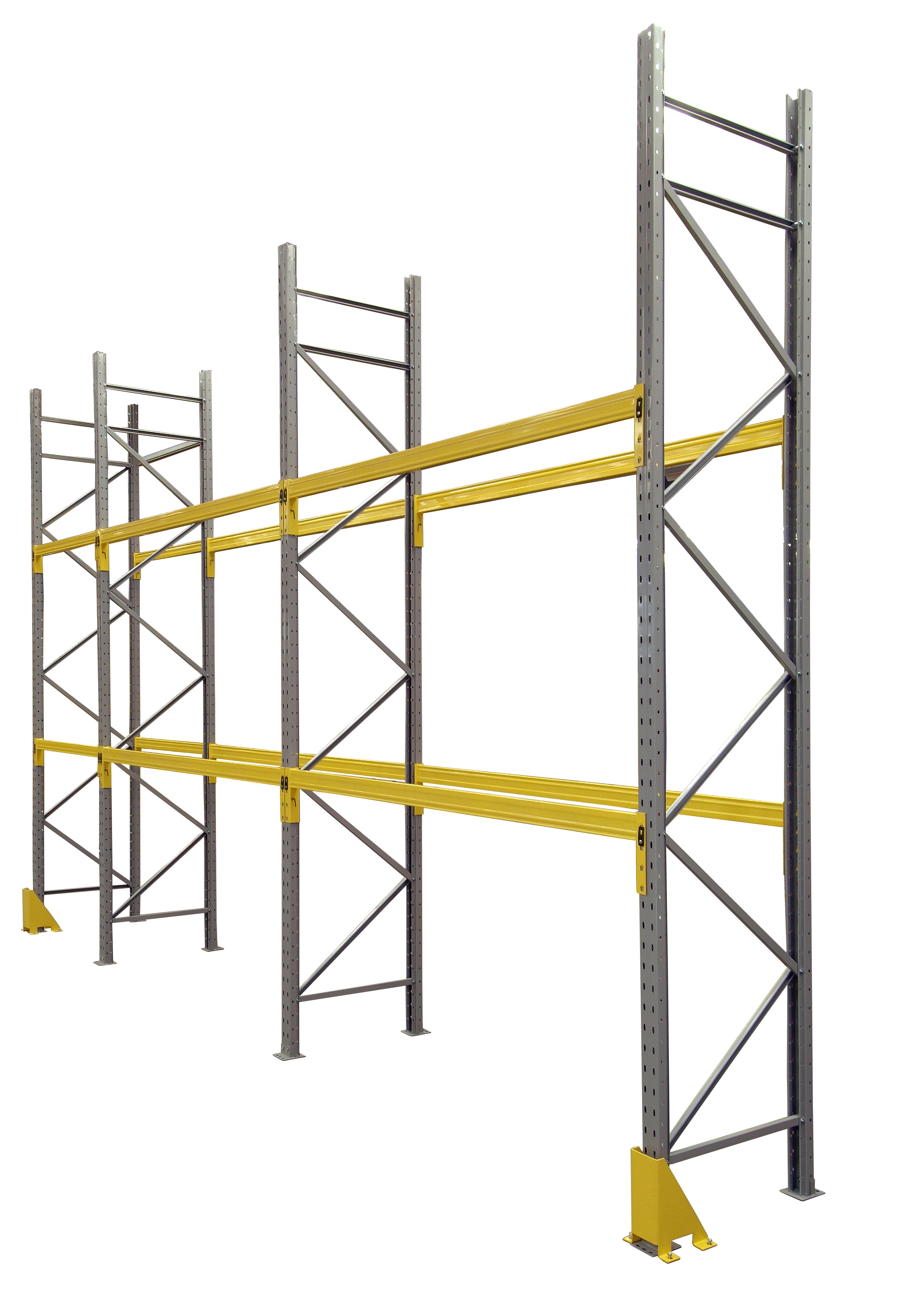 New Pallet Racking - Choose Height - Choose Depth - 2700mm Wide - 5 Joined Bays - 3 Levels