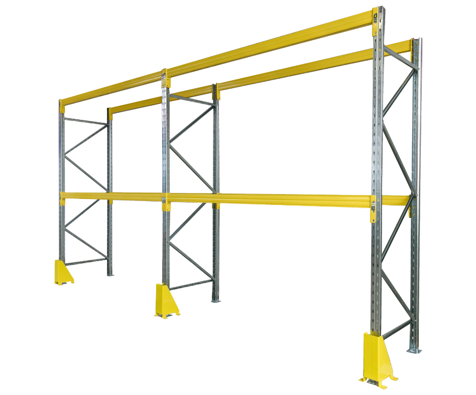 New Pallet Racking - Choose Height - Choose Depth - 2700mm Wide - 2 Joined Bays - 3 Levels