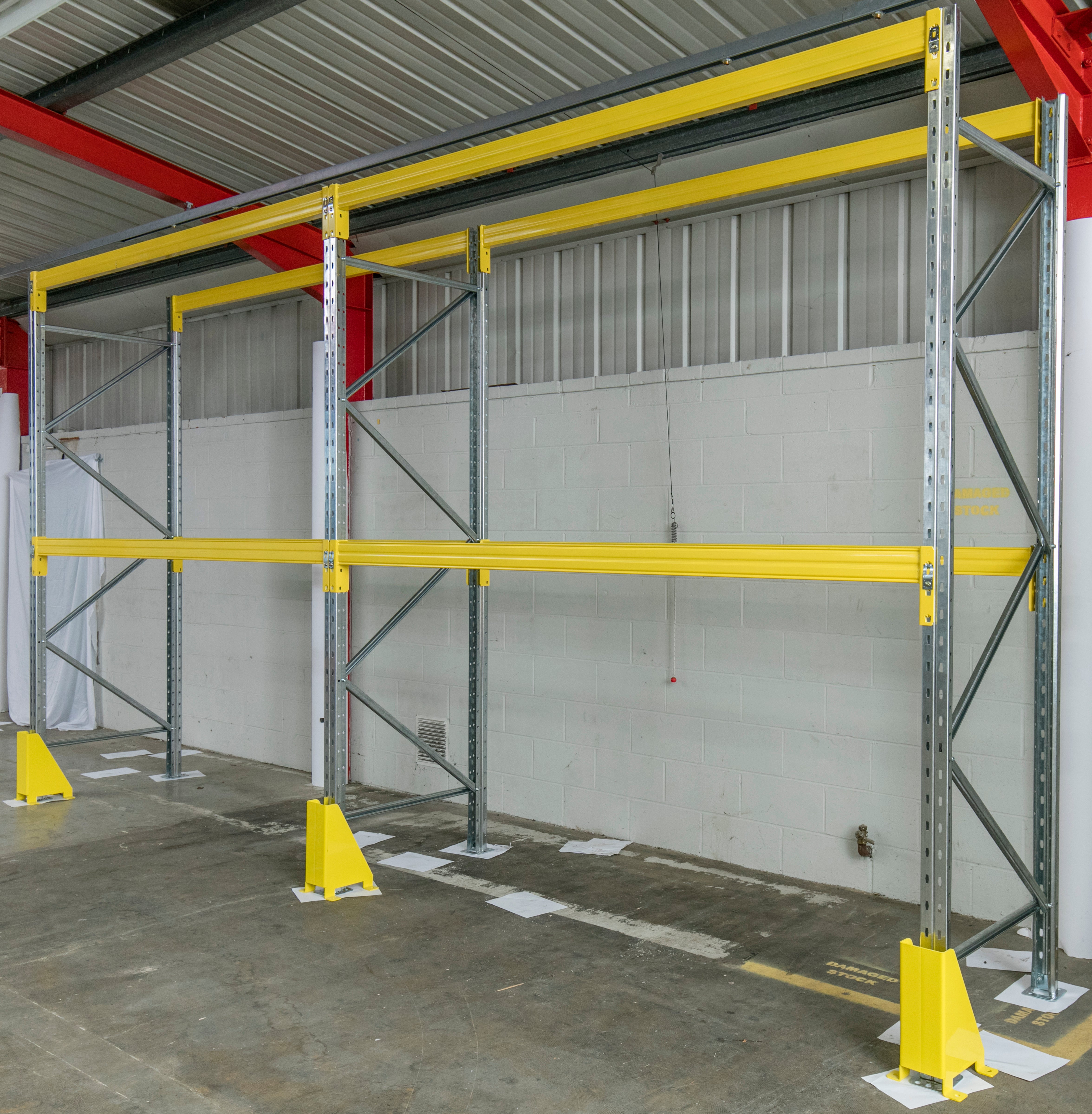 New Pallet Racking - Choose Height - Choose Depth - 2700mm Wide - 2 Joined Bays - 3 Levels