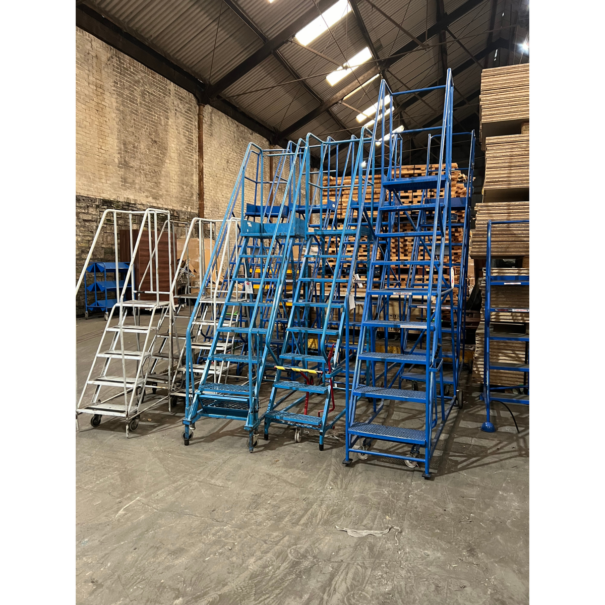 Used Mobile Warehouse Ladders - Various Heights