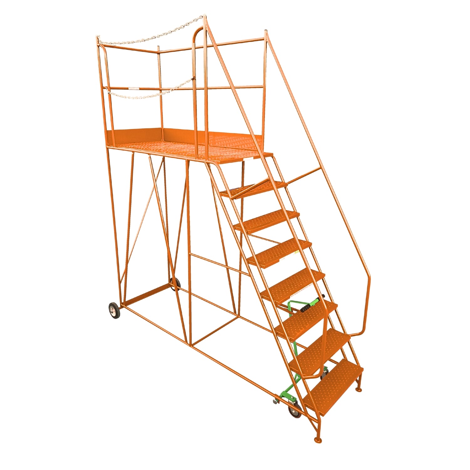 Access Platform Mobile Ladder - Chain Exit - 2-8 Tread Options