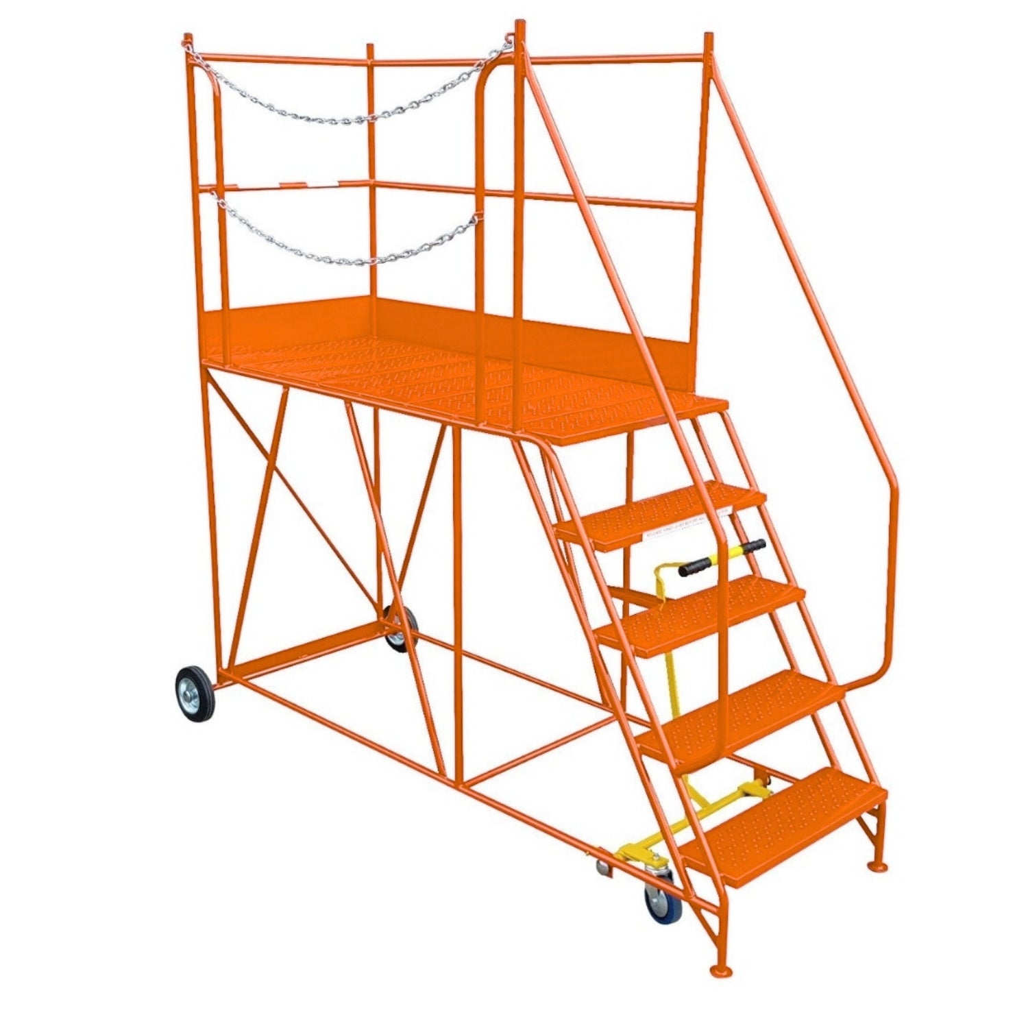 Access Platform Mobile Ladder - Chain Exit - 2-8 Tread Options