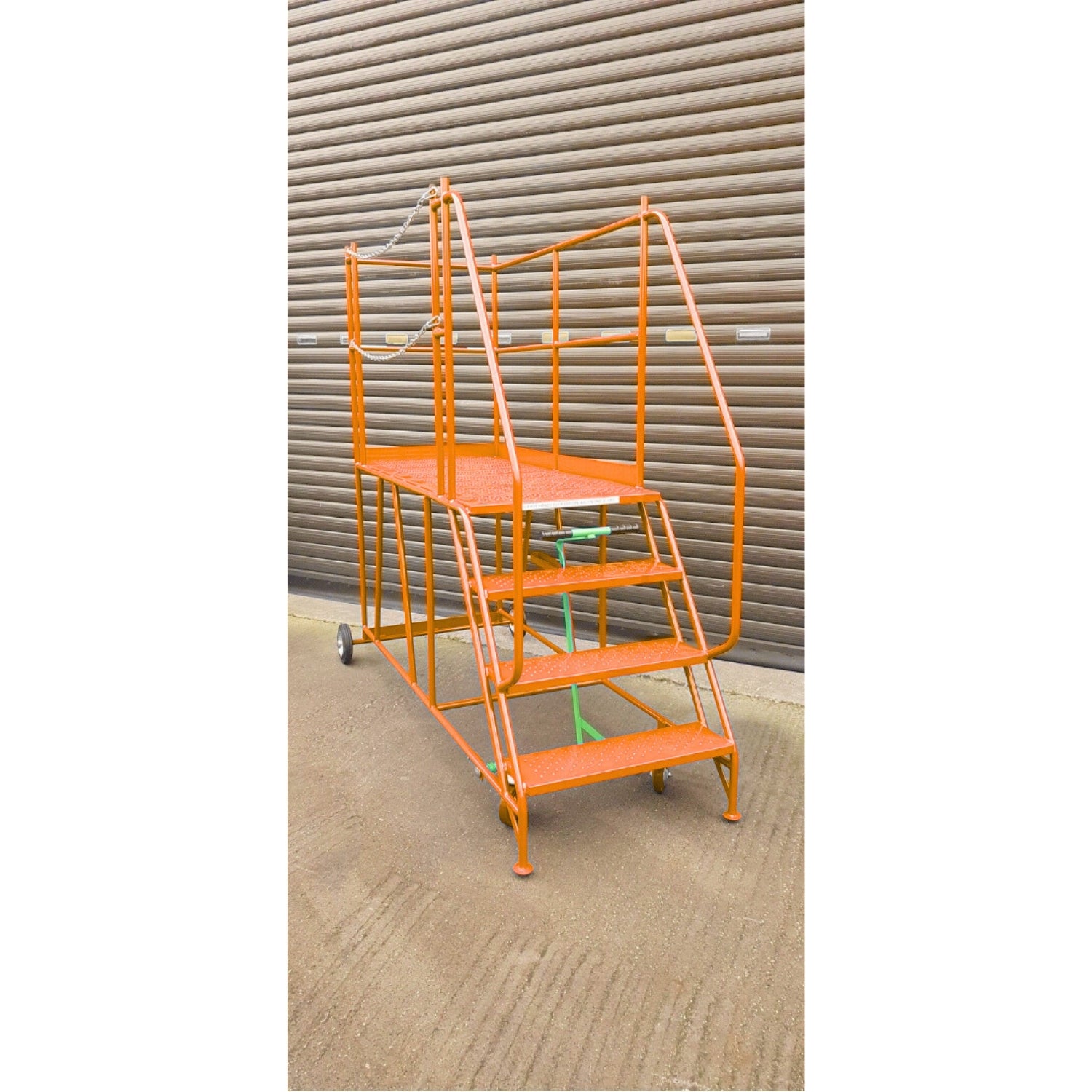 Access Platform Mobile Ladder - Chain Exit - 2-8 Tread Options