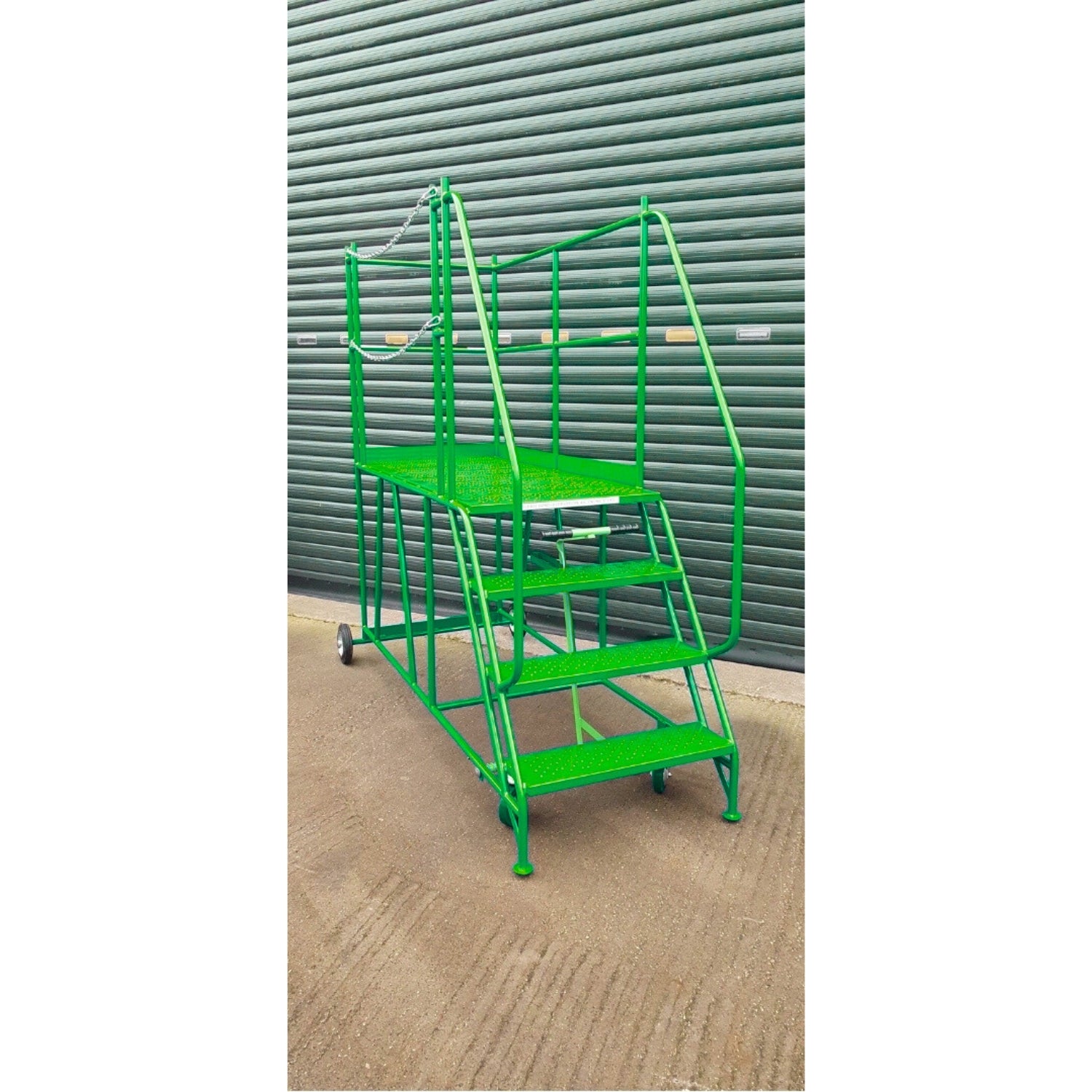 Access Platform Mobile Ladder - Chain Exit - 2-8 Tread Options