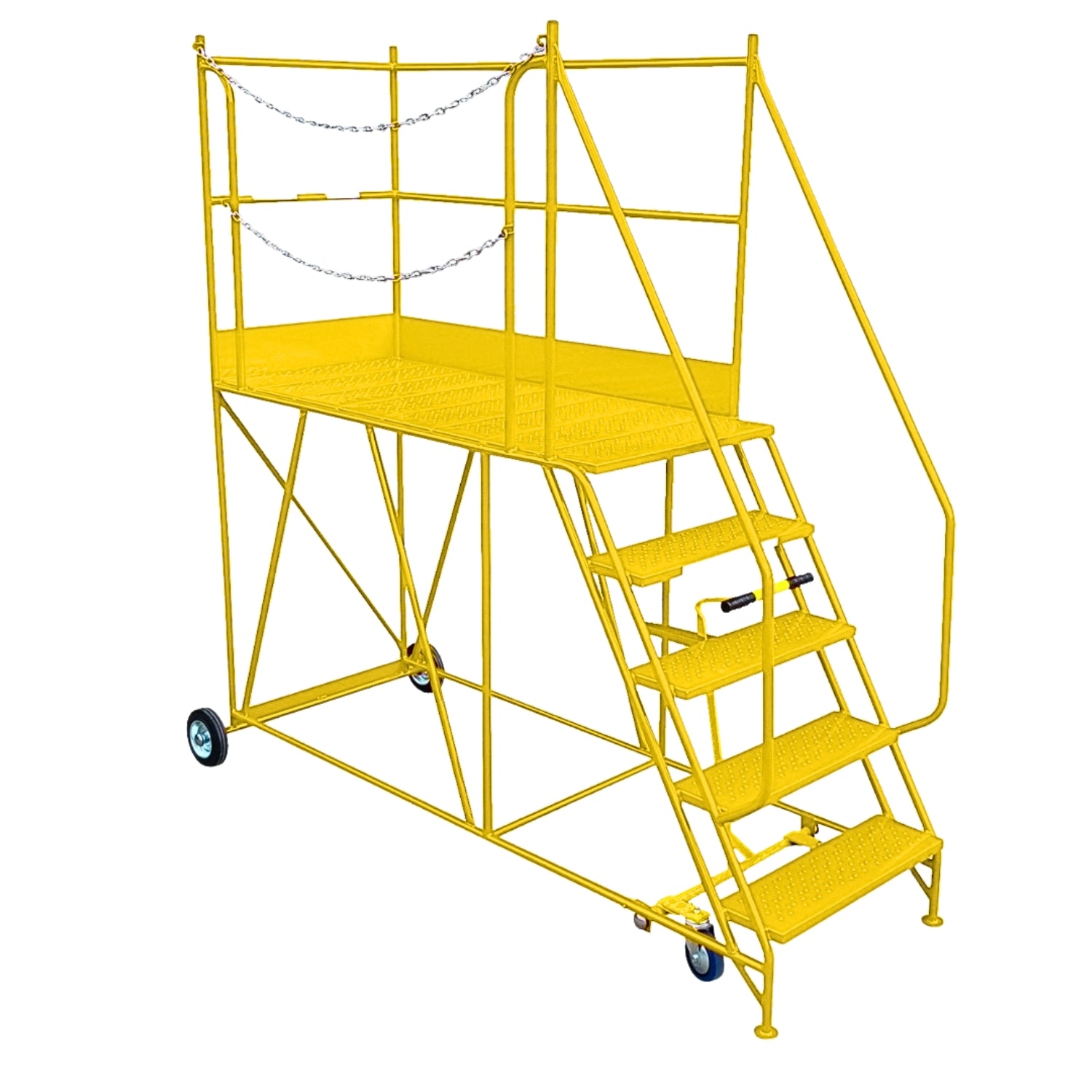 Access Platform Mobile Ladder - Chain Exit - 2-8 Tread Options