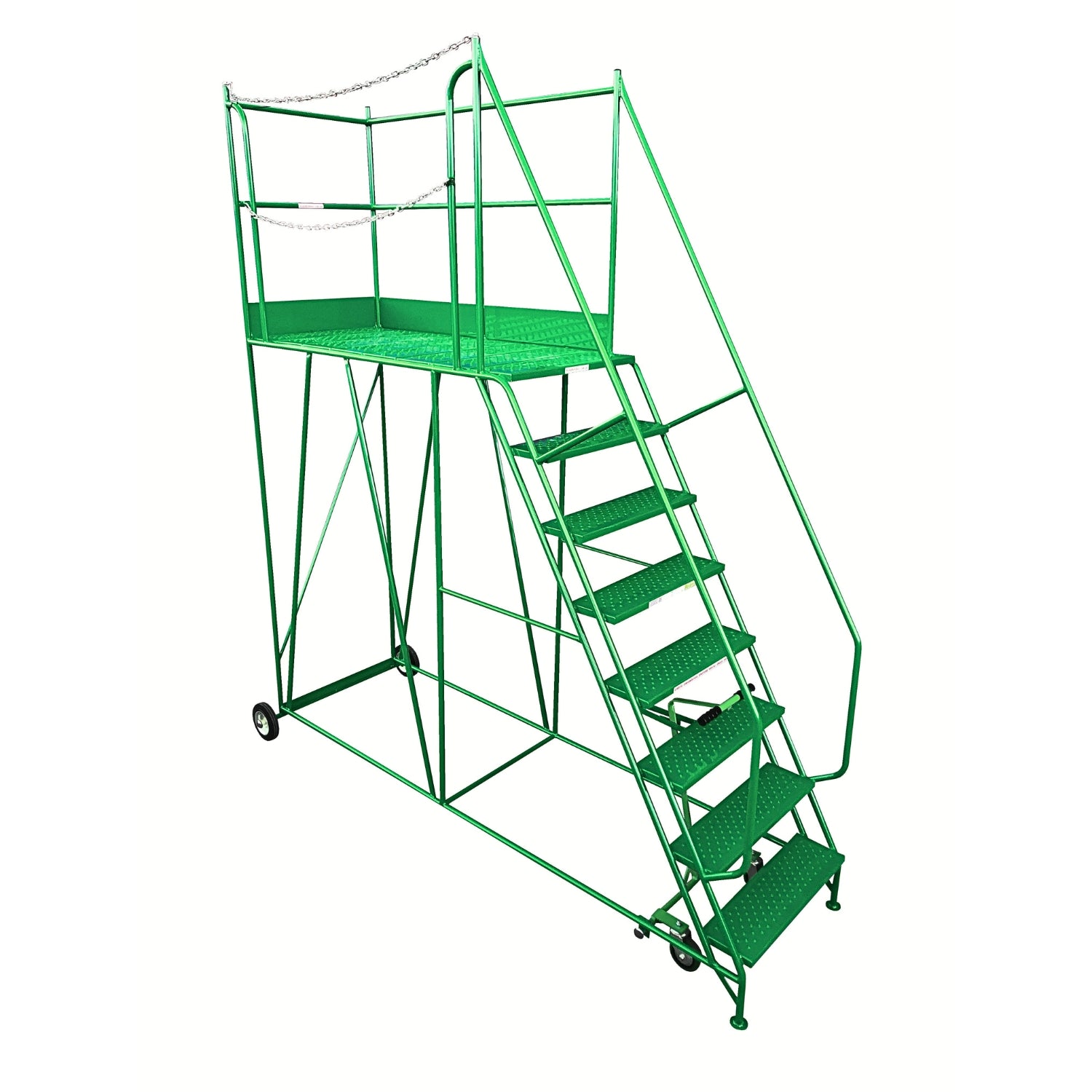 Access Platform Mobile Ladder - Chain Exit - 2-8 Tread Options