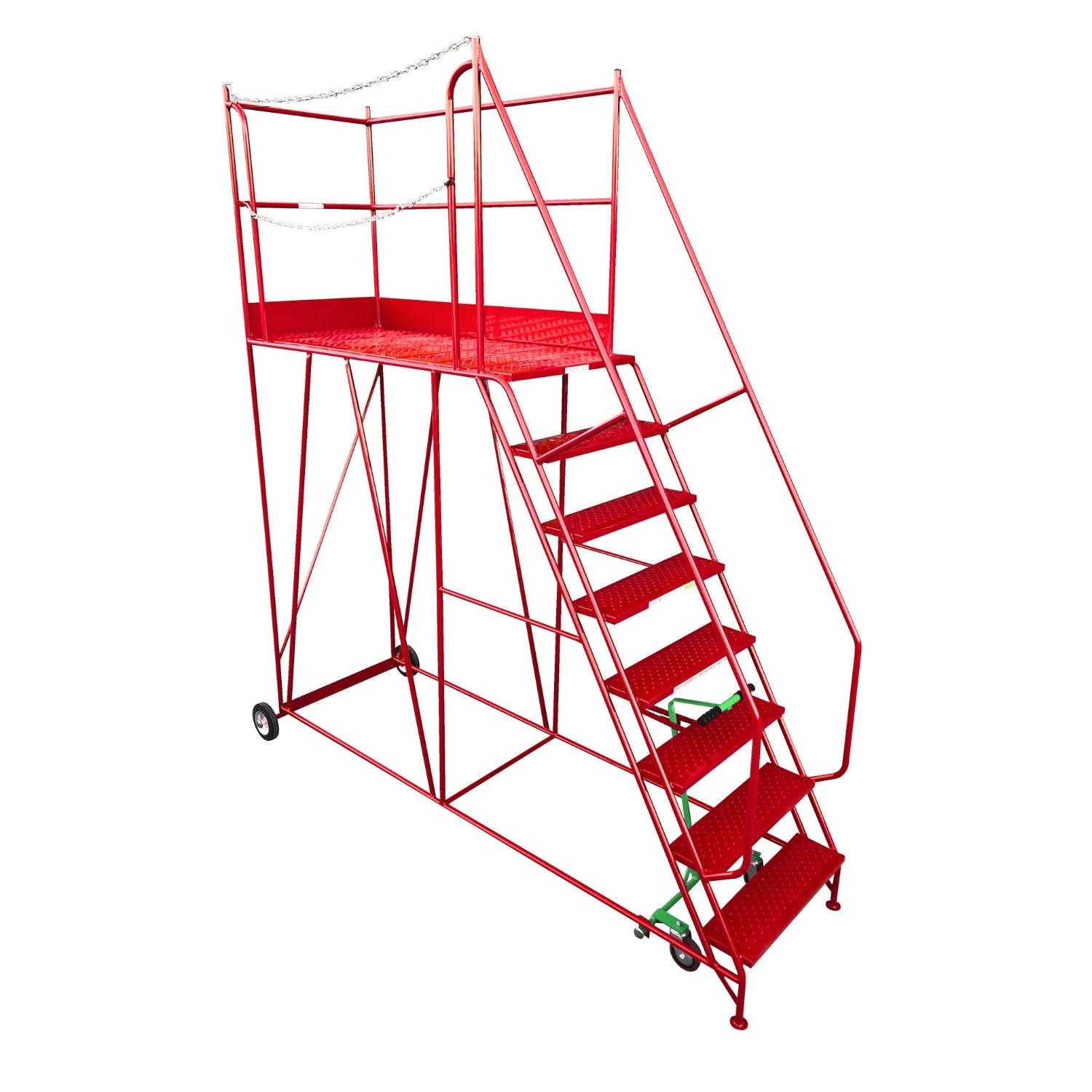 Access Platform Mobile Ladder - Chain Exit - 2-8 Tread Options