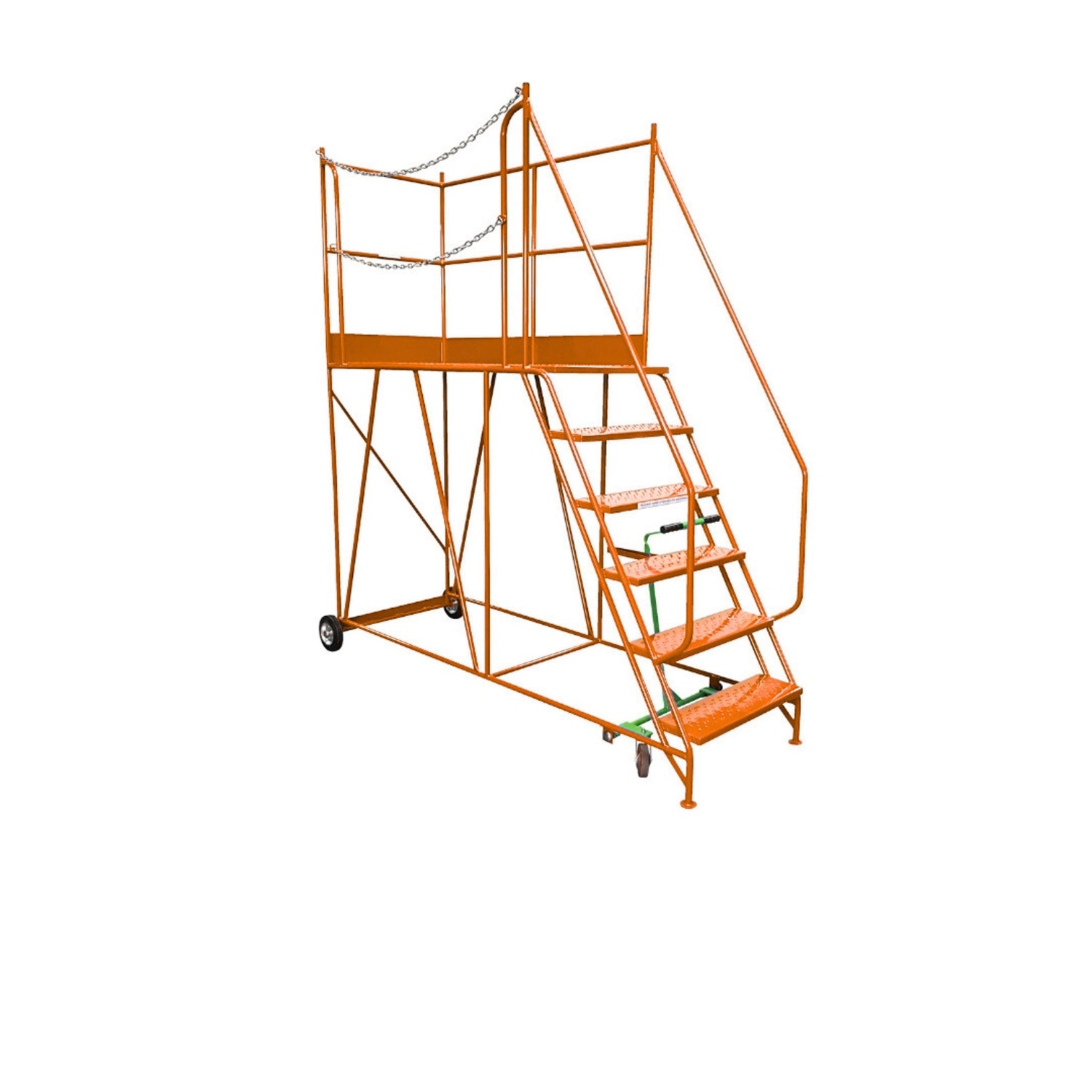Access Platform Mobile Ladder - Chain Exit - 2-8 Tread Options