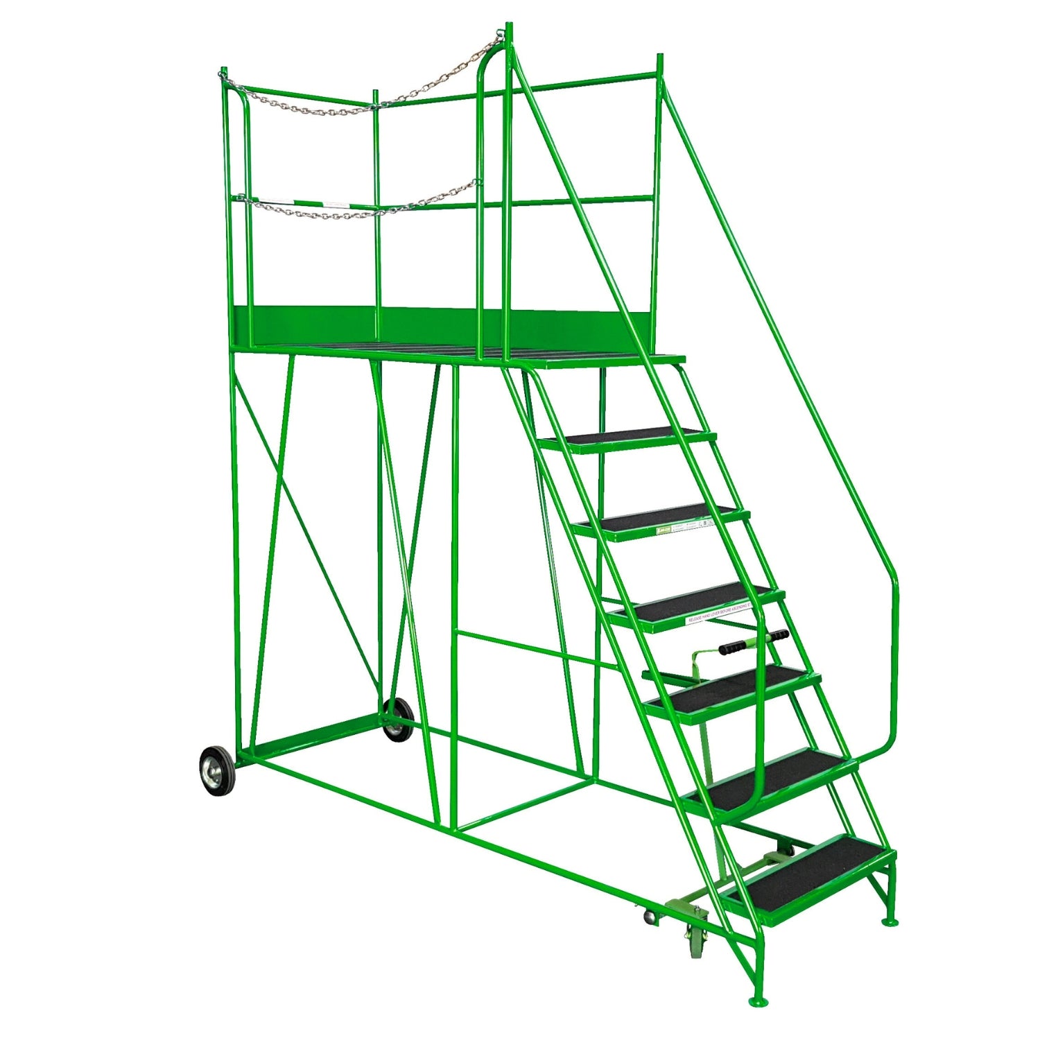 Access Platform Mobile Ladder - Chain Exit - 2-8 Tread Options