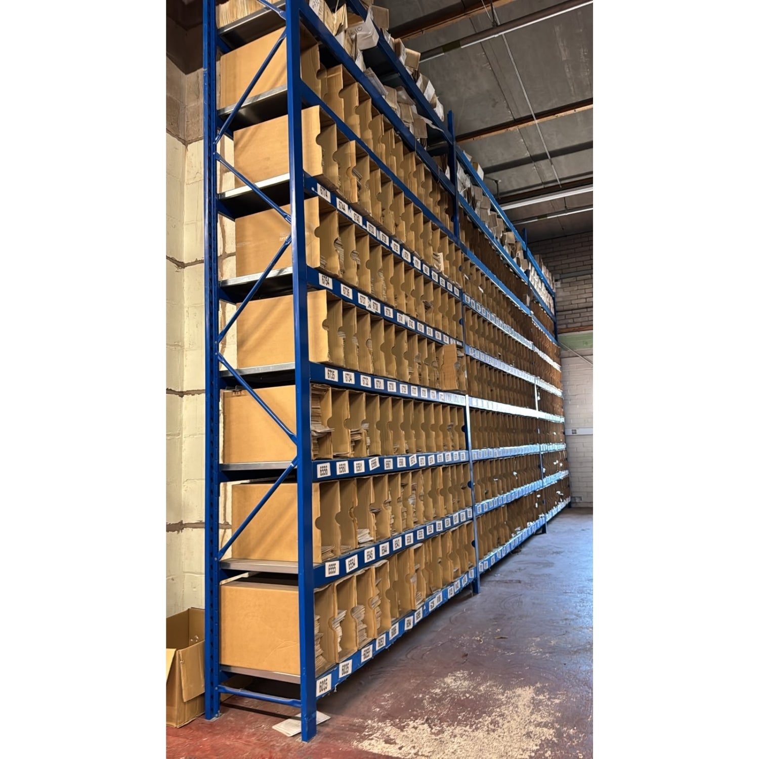 Used Longspan Shelving - 3 Joined Bays - Choose Height and Levels - Metal Drop in Panels