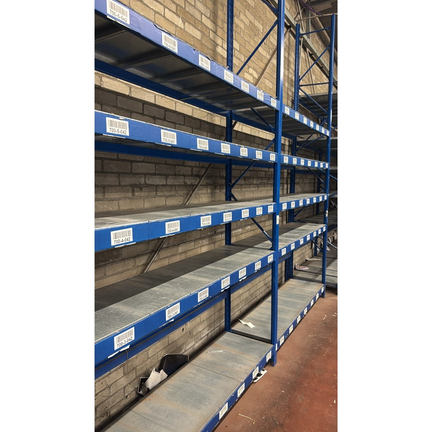 Used Longspan Shelving - 2 Joined Bays - Choose Height and Levels - Metal Drop in Panels