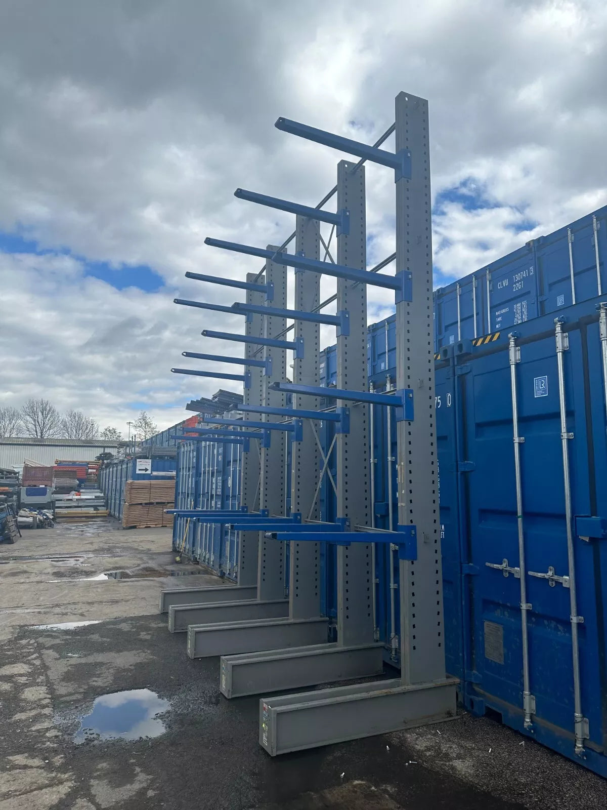 Used Cantilever Racking - Single Sided - 4 Joined Bays - 5M High - 4 Levels