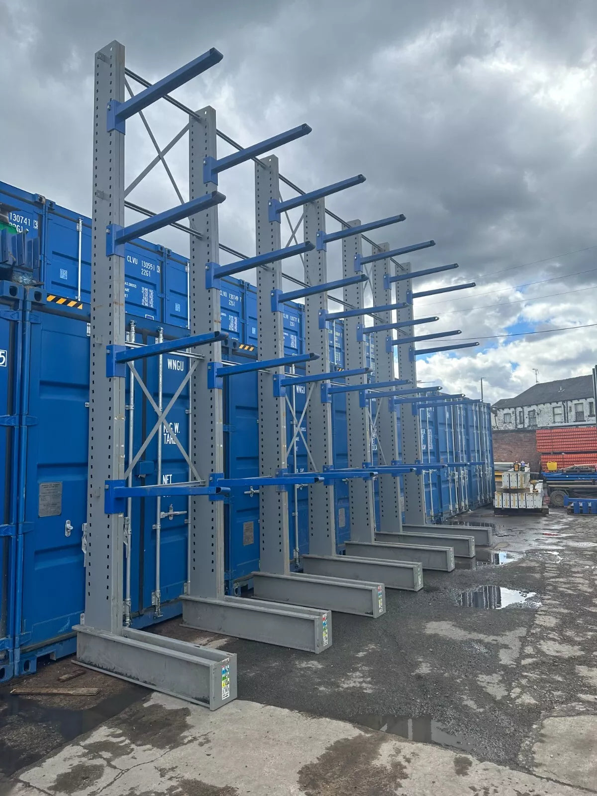 Used Cantilever Racking - Single Sided - 6 Joined Bays - 5M High - 4 Levels