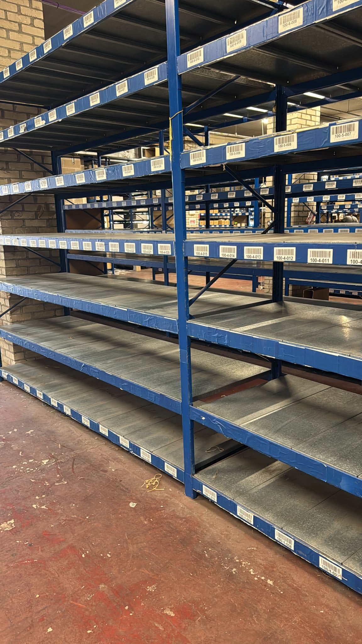 Used Longspan Shelving - 2 Joined Bays - Choose Height and Levels - Metal Drop in Panels