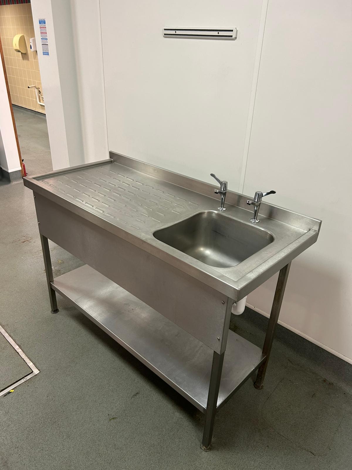 Used Stainless Steel Catering Sink – 1400mm Length