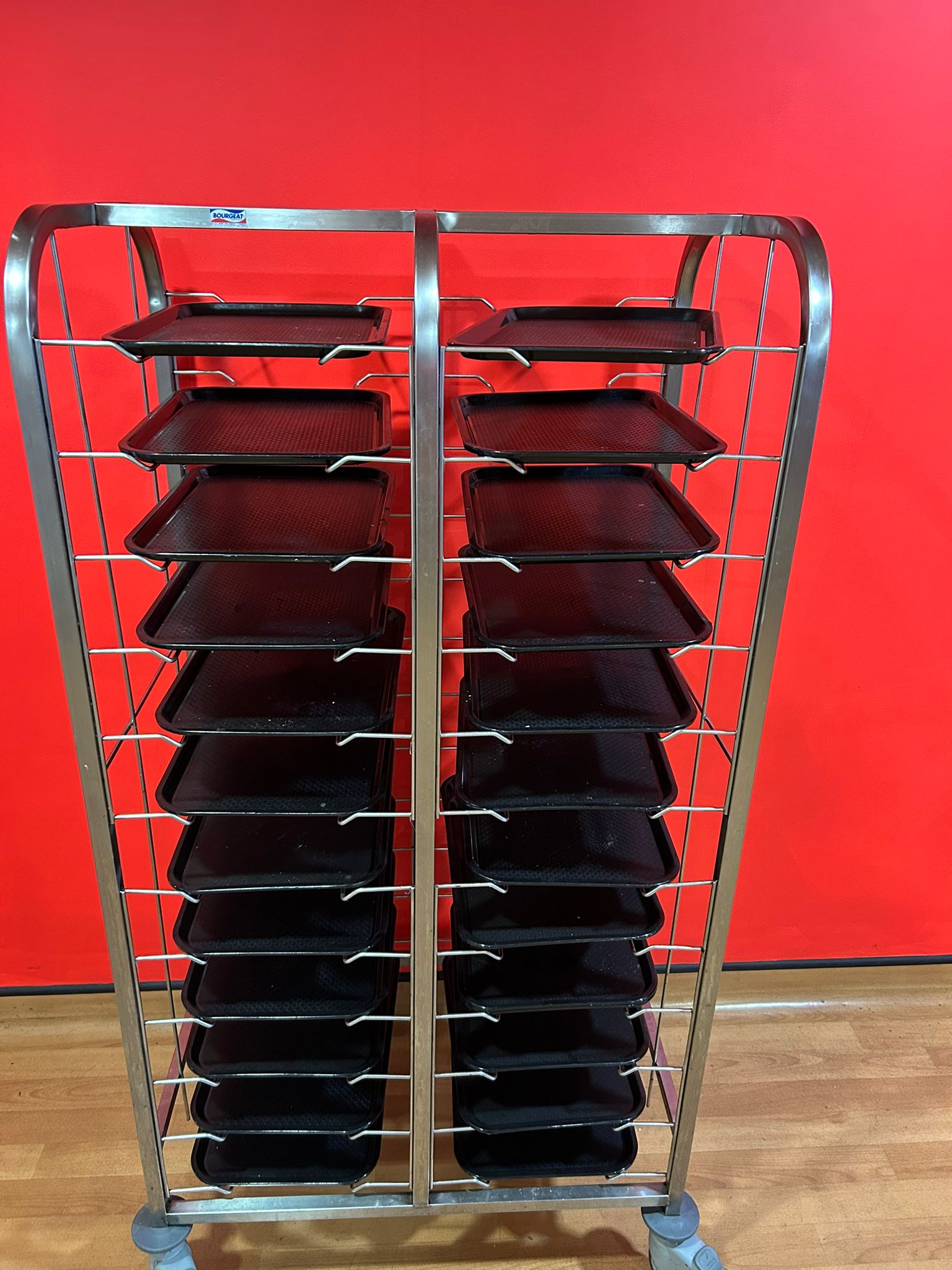 Used Tray Clearing Trolley - Double Sided with 24 Slots