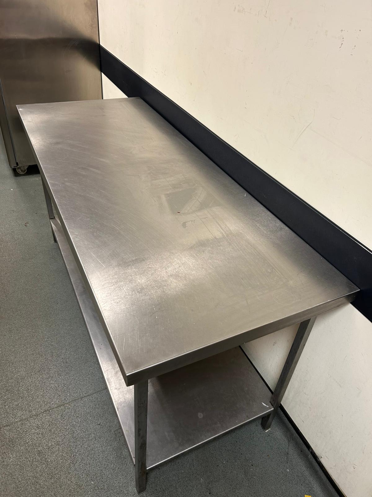 Used Stainless Steel Prep Table - 900x2400x800mm - 2 Levels