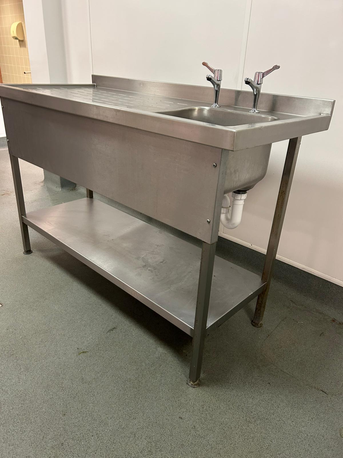 Used Stainless Steel Catering Sink – 1400mm Length