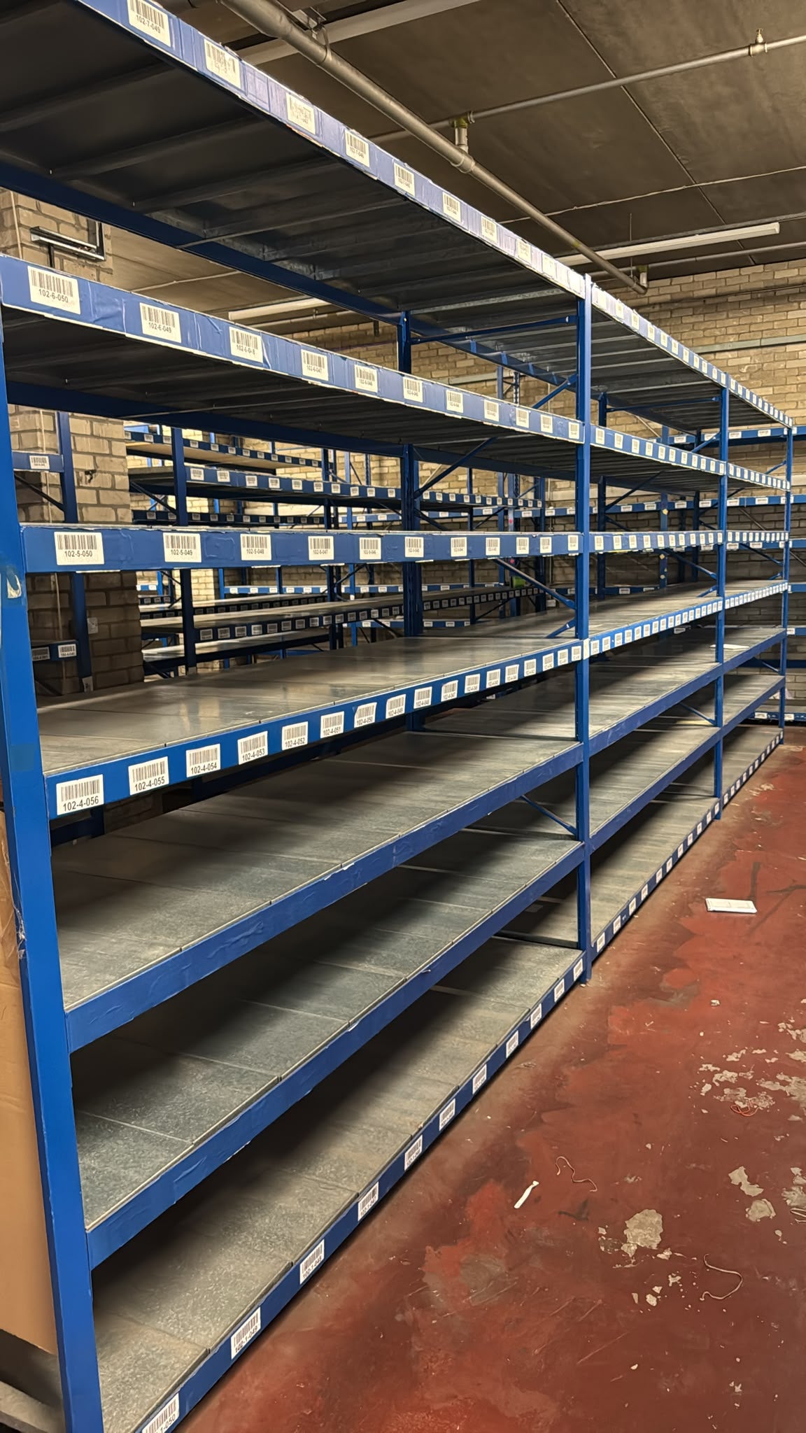 Used Longspan Shelving - 3 Joined Bays - Choose Height and Levels - Metal Drop in Panels