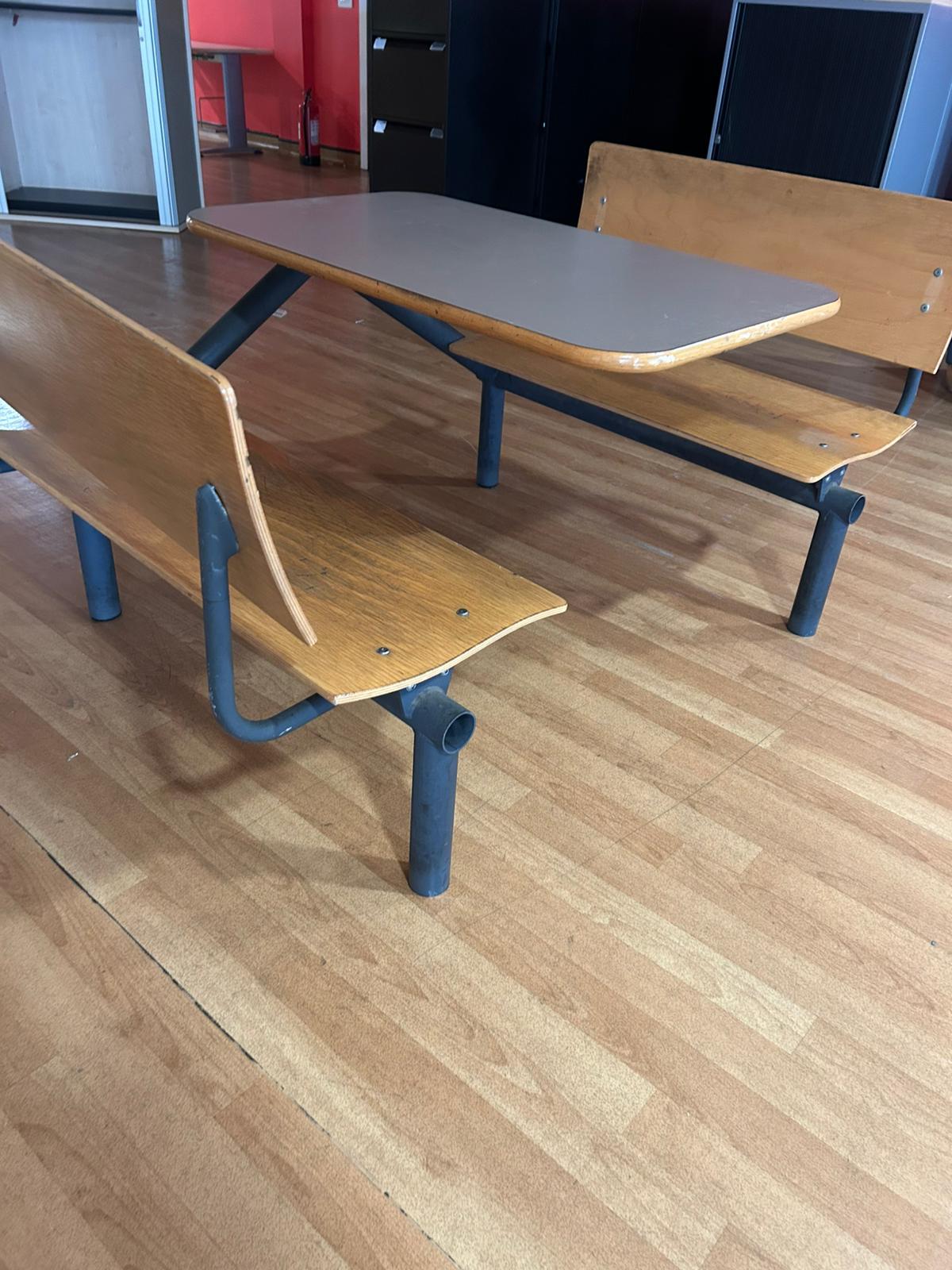 Used Sturdy Fixed Dining Table with 4 Chairs - 1640mm