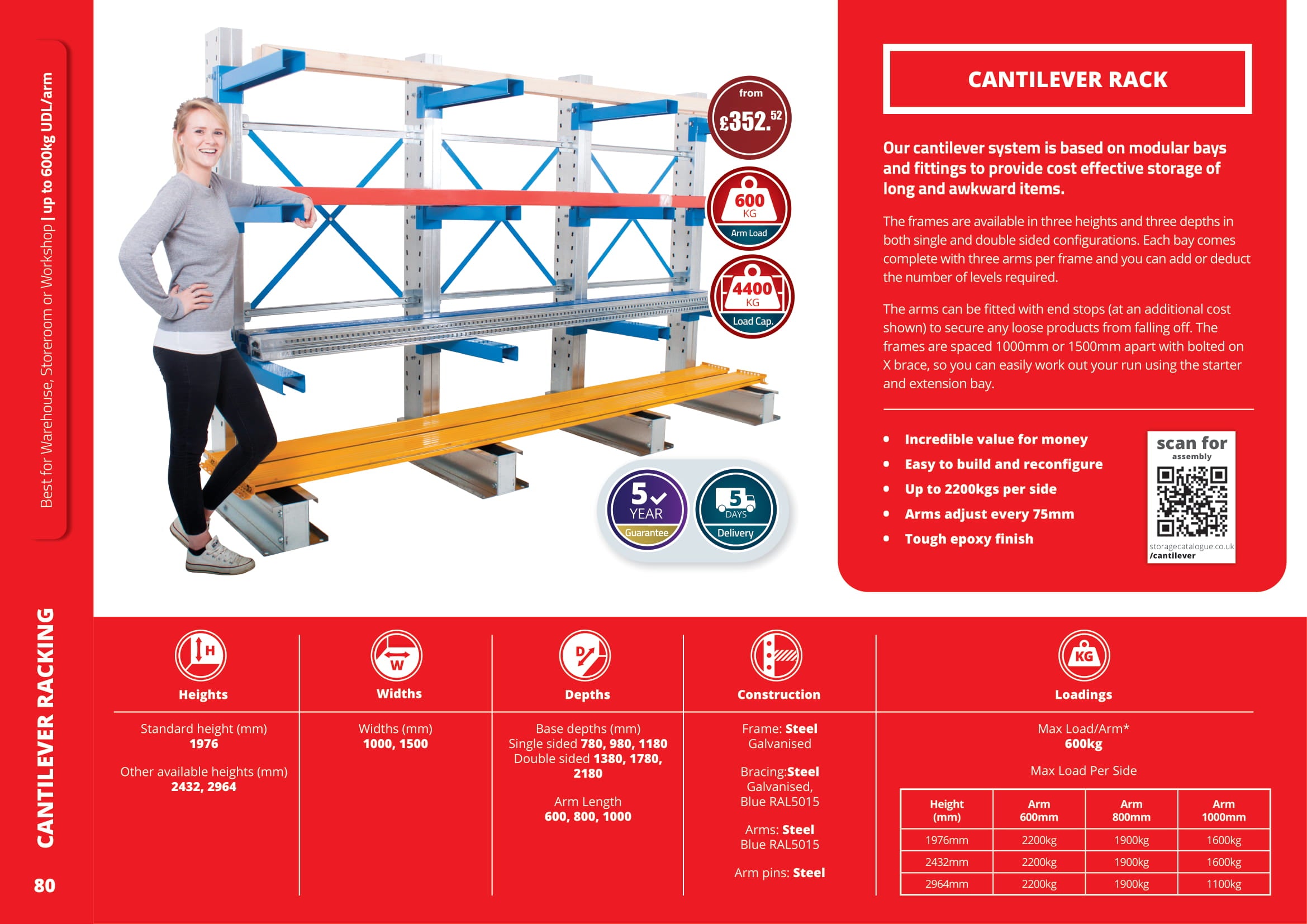 Cantilever Racking - Double Sided - Starter Bay  - Cantilever Racking - Cracking Racking