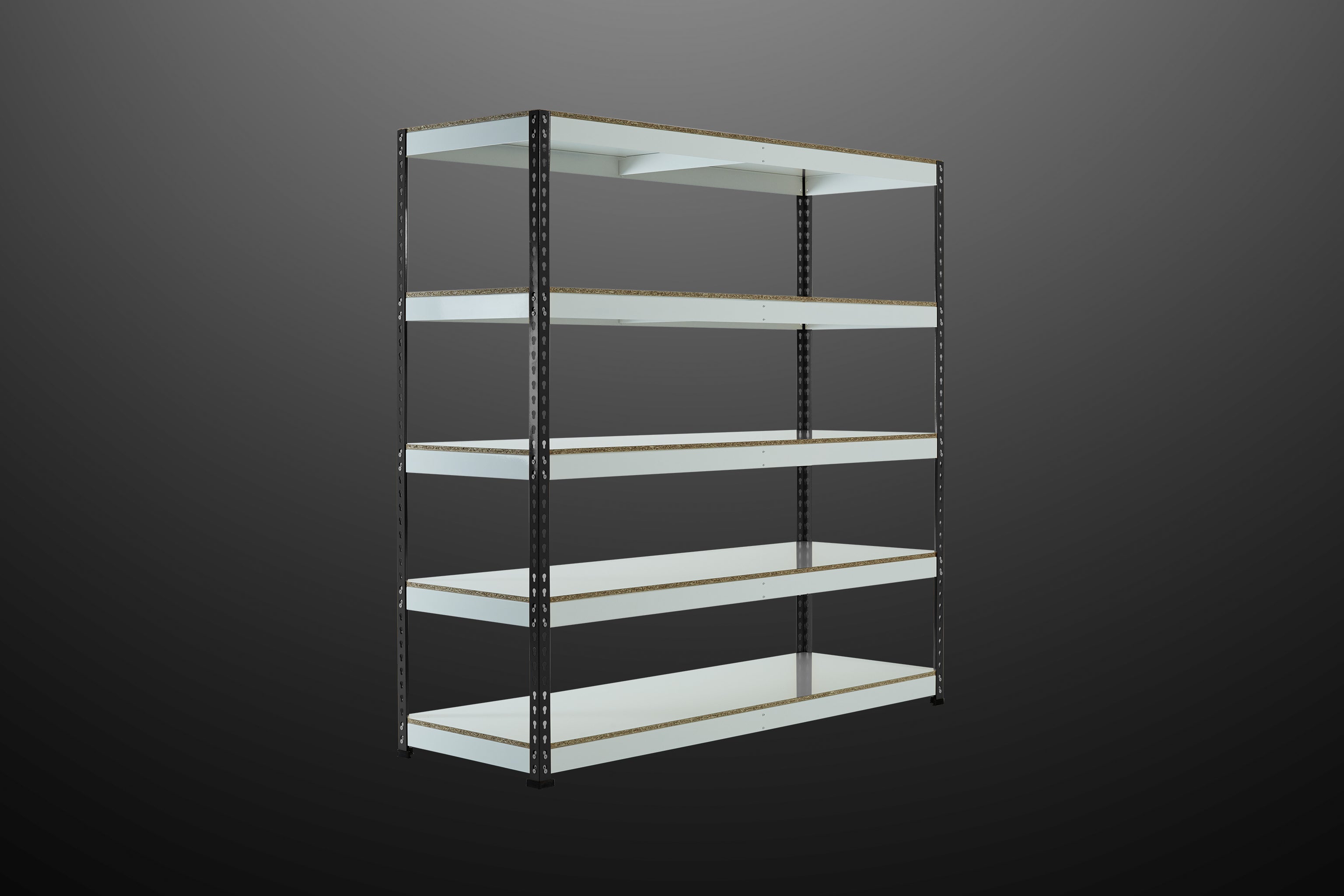 Black Rainbow Boltless Rivet Shelving - 1830x1830x610mm, 3-5 Levels - Rainbow Rivet Racking - Cracking Racking