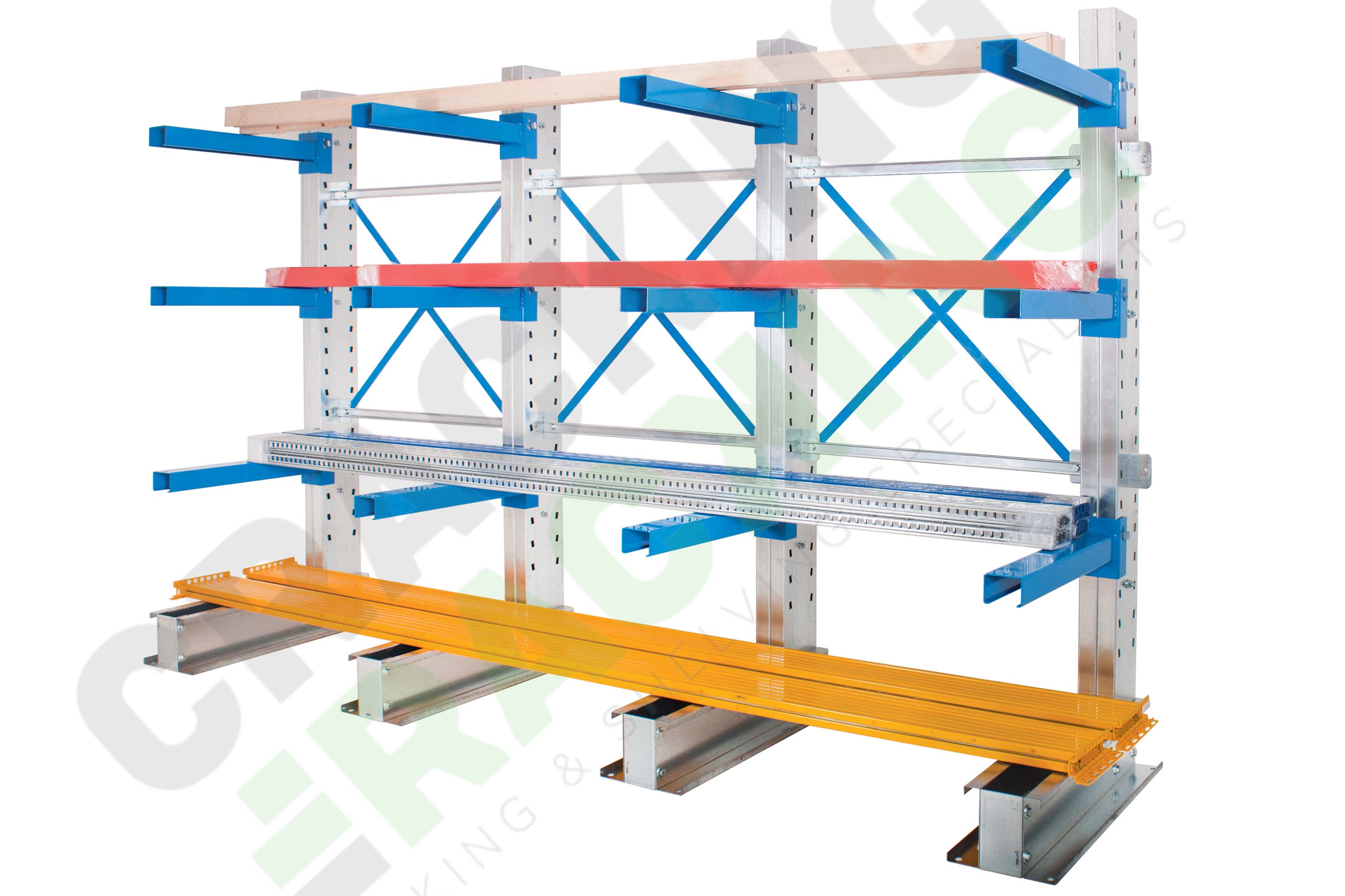 Single-Sided Cantilever Racking - Run of 3 Bays - Cantilever Racking - Cracking Racking