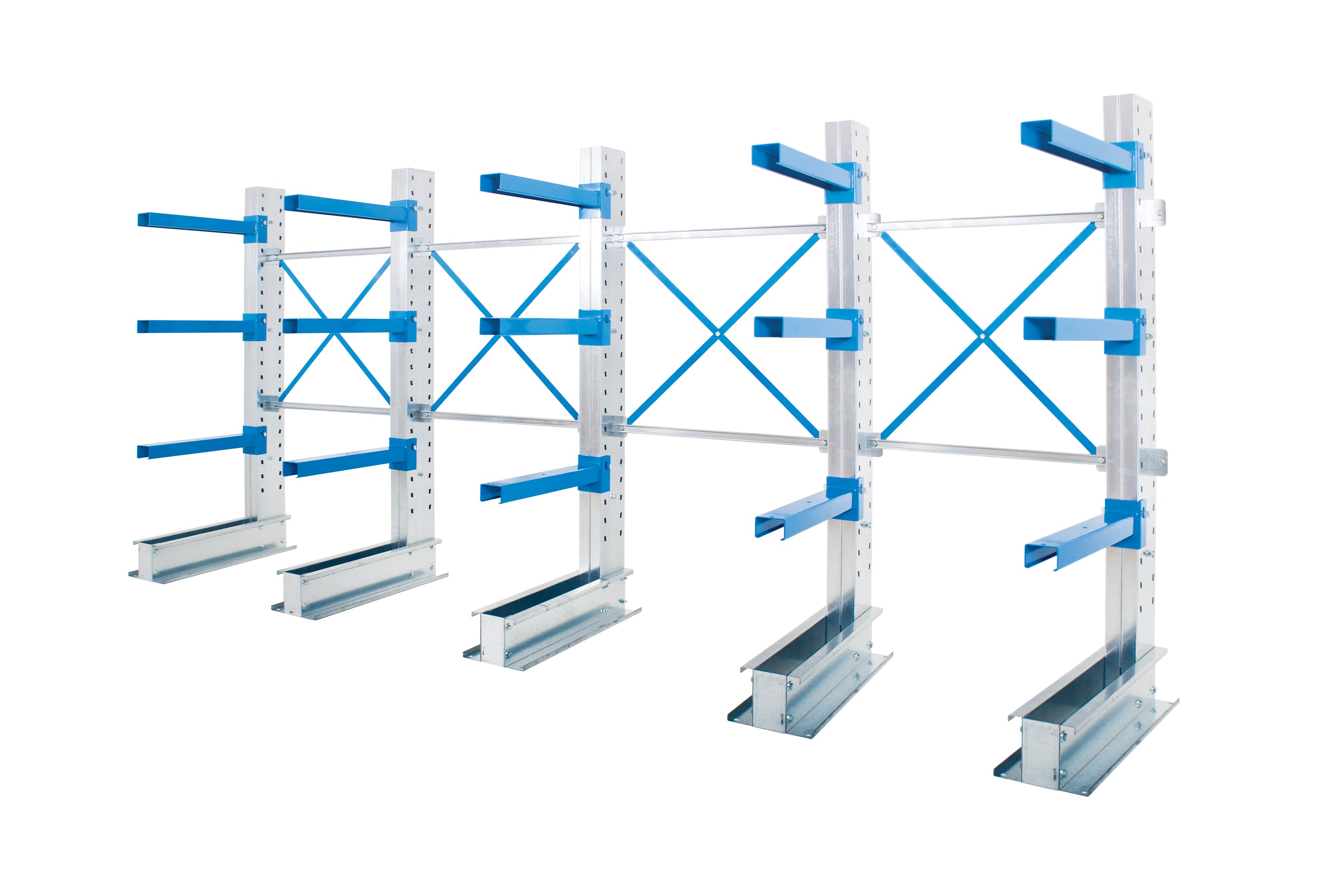 Cantilever Warehouse Racking - 4 Running Bays - Single Sided - Cantilever Racking - Cracking Racking