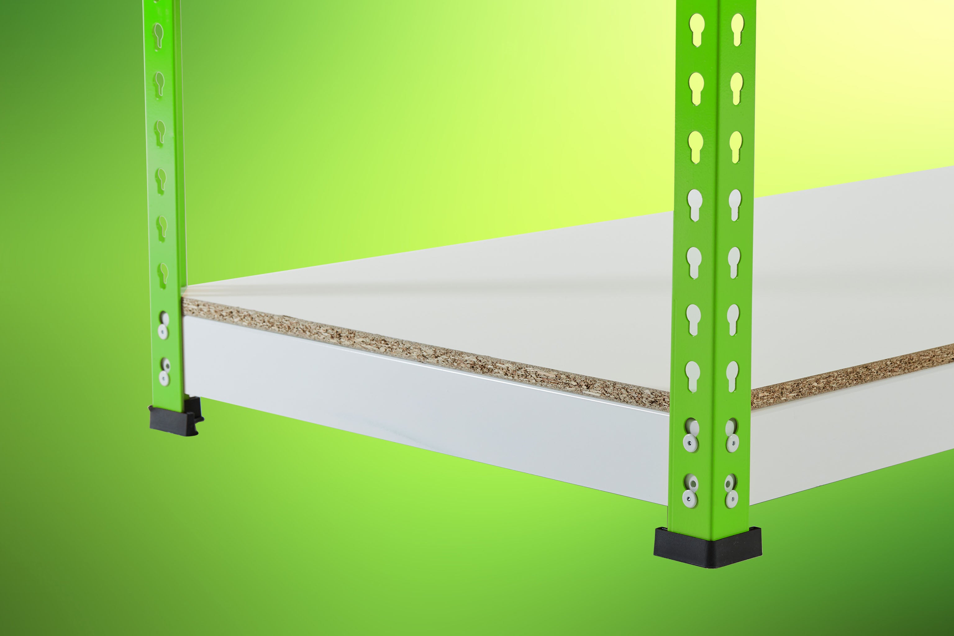 Lime Green Rainbow Rivet Racking - 1830mm x 1830mm x 610mm - 3, 4 or 5 Levels