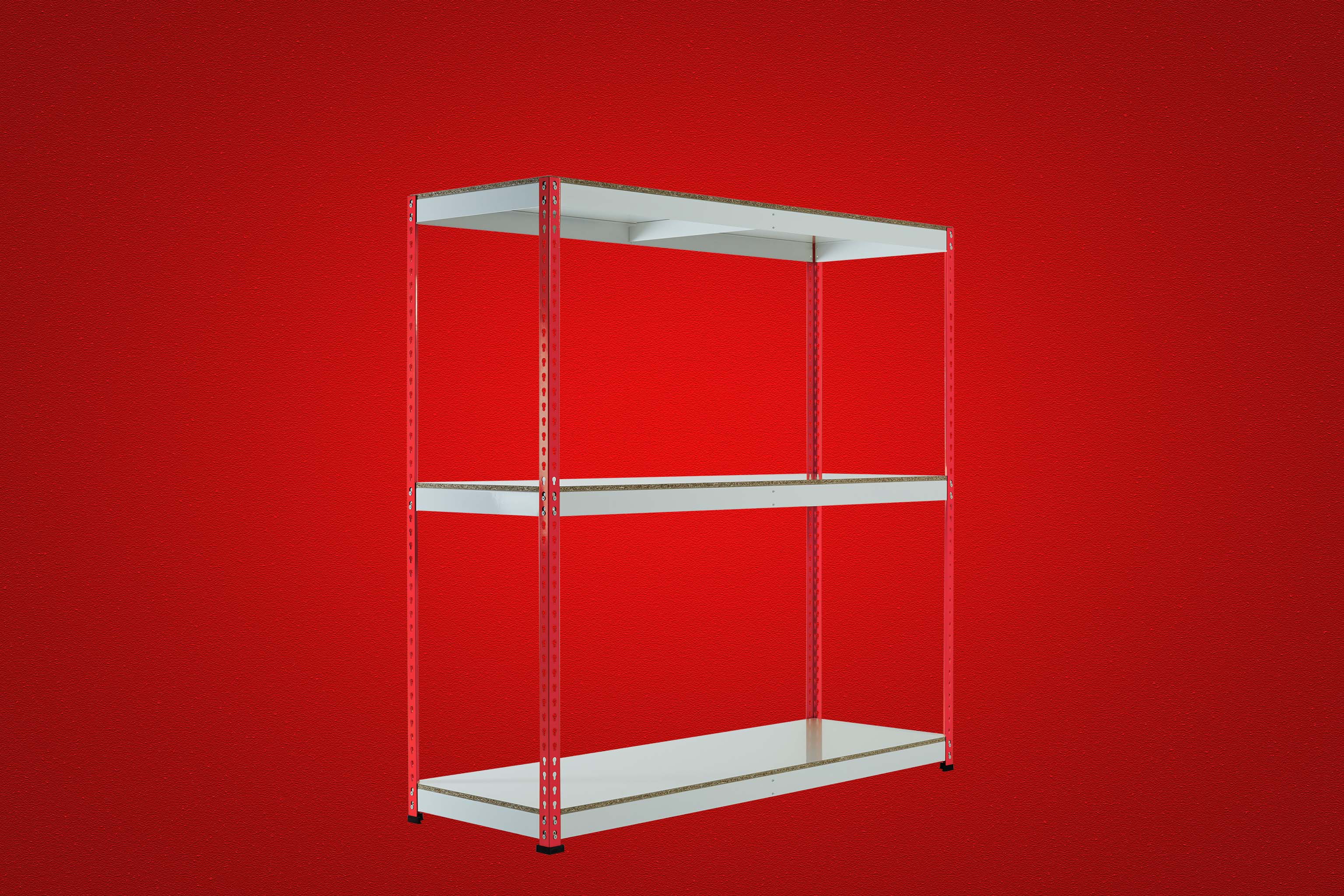 Red Rainbow Rivet Racking - 1830x1830x610mm, 3-5 Levels - Rainbow Rivet Racking - Cracking Racking